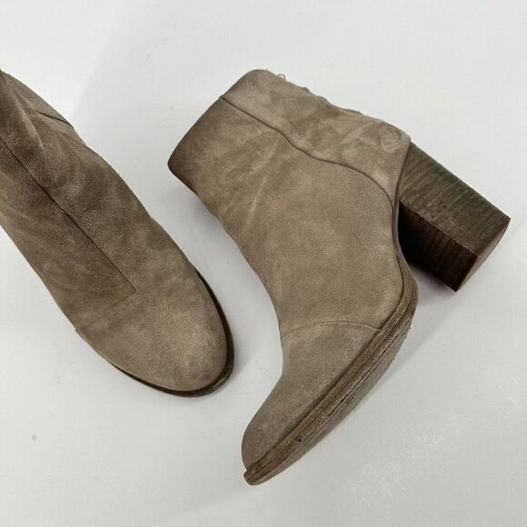 Rag & Bone Ashby Suede Ankle Boots Booties Stone Gray Size 39.5 US 9.5 - Picture 1 of 10